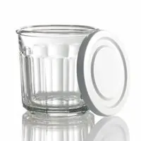 Glass Storage Jar with White Lid, 14-Fluid Ounces