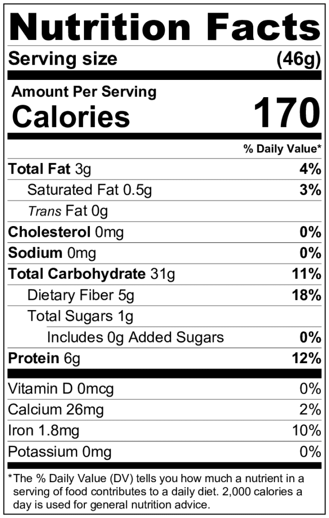 oat groats nutrition information