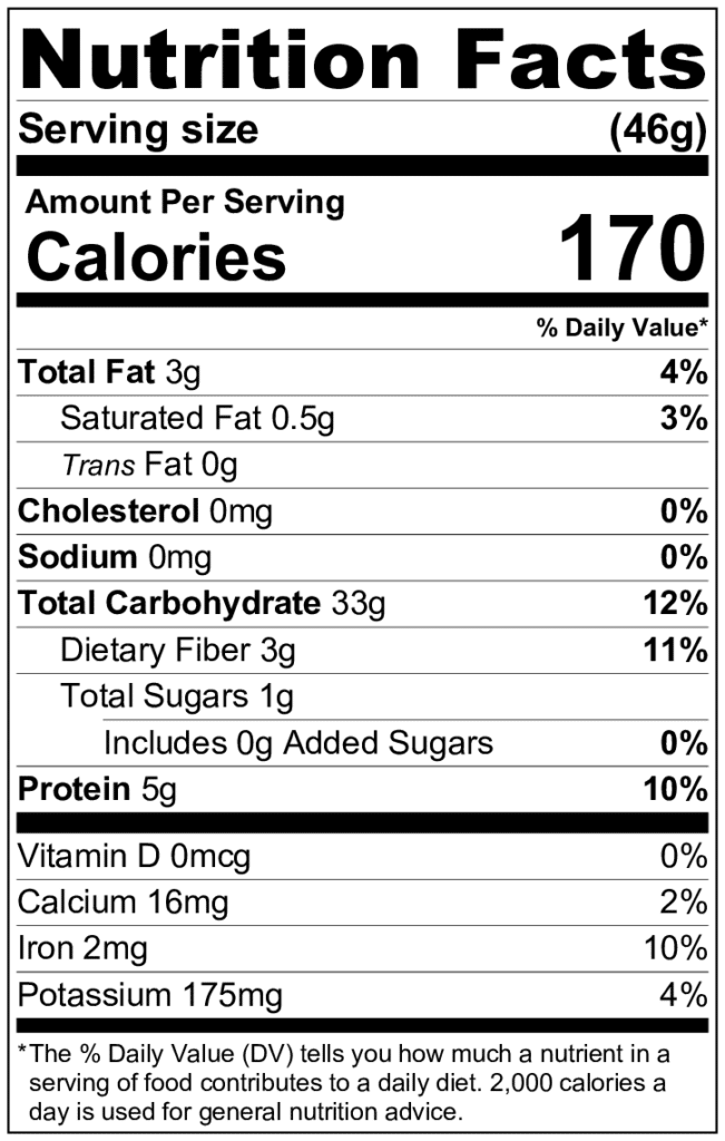 rolled oats nutrition information