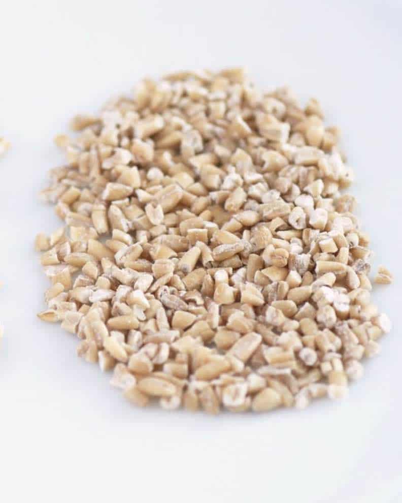 steel cut oats on a flat surface