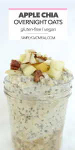 The apple chia overnight oats are topped with chopped apples and sliced almonds.