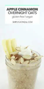 Glass container filled with one serving of apple overnight oats