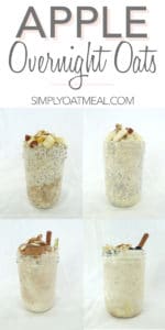 Four apple overnight oats recipes collaged together.