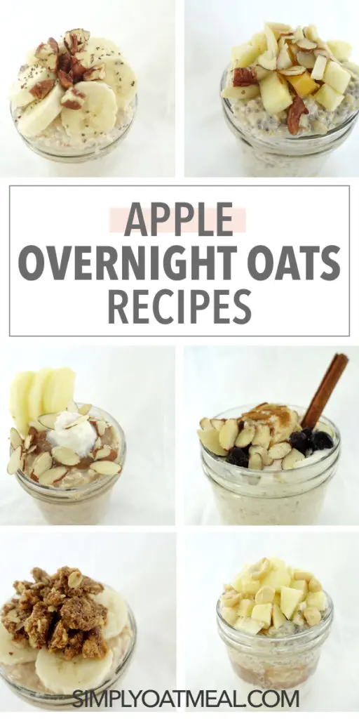 Apple overnight oats pictures collage