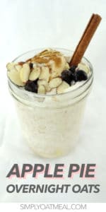 Apple overnight oats served in an overnight oats container.