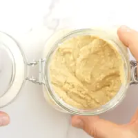 homemade peanut butter in glass jar