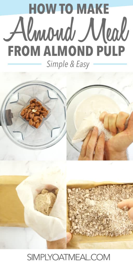 how to make almond meal from almond pulp. Simple an easy steps that produce almond meal and almond milk at the same time.