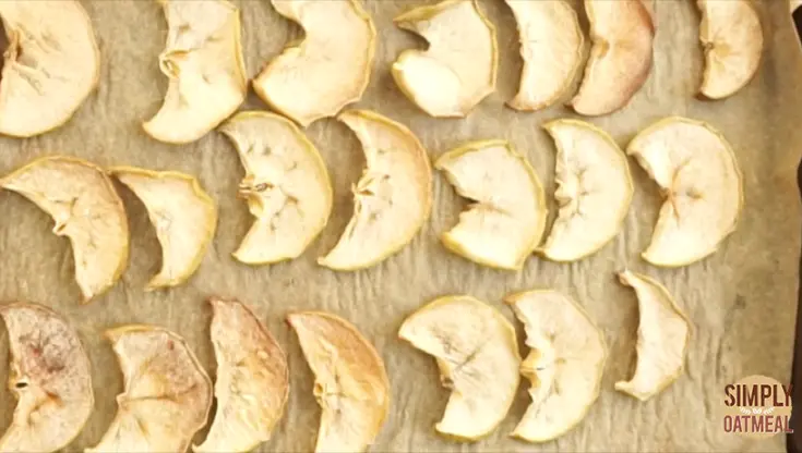 Oven dried apple chips. Bake until they are crunchy and delicious.