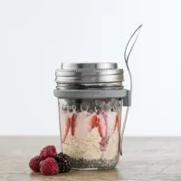 Overnight oats containers for storing soaked oatmeal.