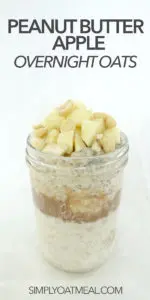 A single serving of peanut butter overnight oats in a glass jar.