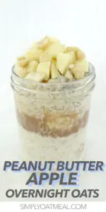 One serving of peanut butter overnight oats in a mason jar.