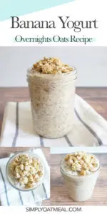 How to make banana yogurt overnight oats with fresh banana mashed into yogurt for a flavorful meal prep idea.