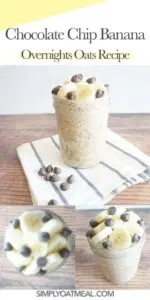 How to make chocolate chip banana overnight oats with fresh banana and chocolate chips in every bite