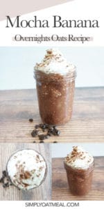 How to make mocha banana overnight oats with rolled oats, cold brew coffee and cocoa powder.