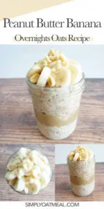 How to make peanut butter banana overnight oats with fresh banana and roasted peanuts