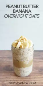 One serving of peanut butter banana overnight oats topped with sliced banana and chopped peanuts