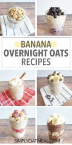 An assortment of banana overnight oats in one photo.