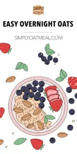 Bowl of overnight oats with fresh fruit toppings