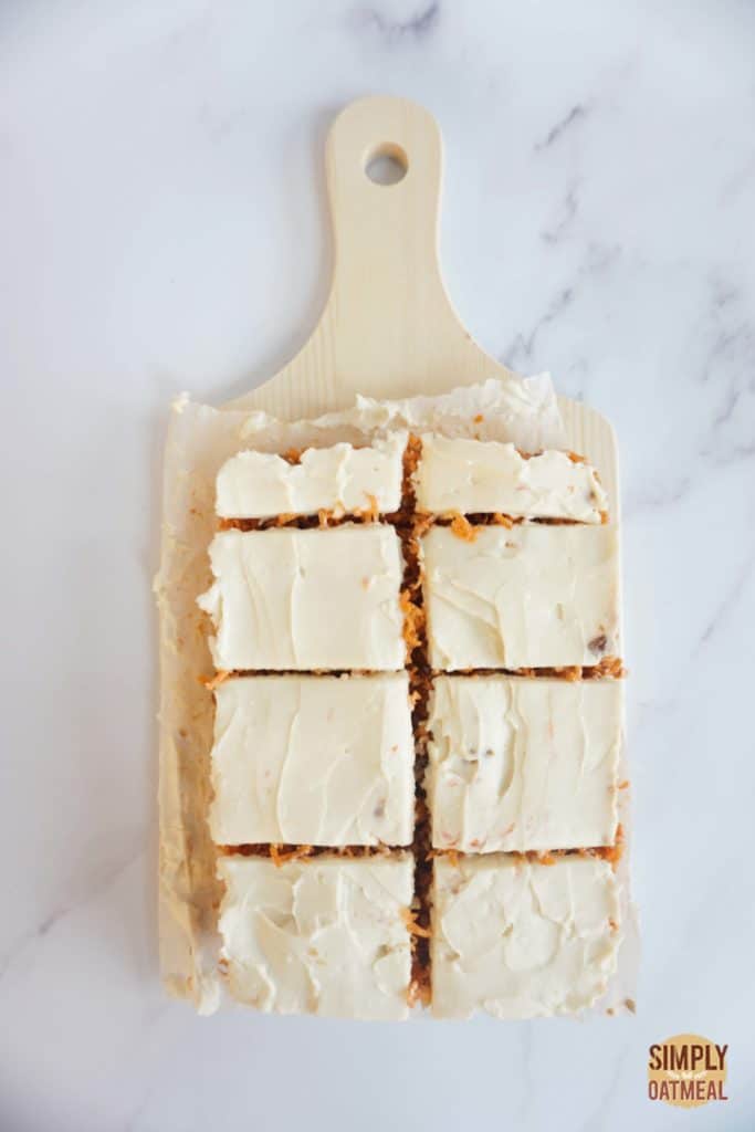Tray of no bake carrot cake oatmeal bars