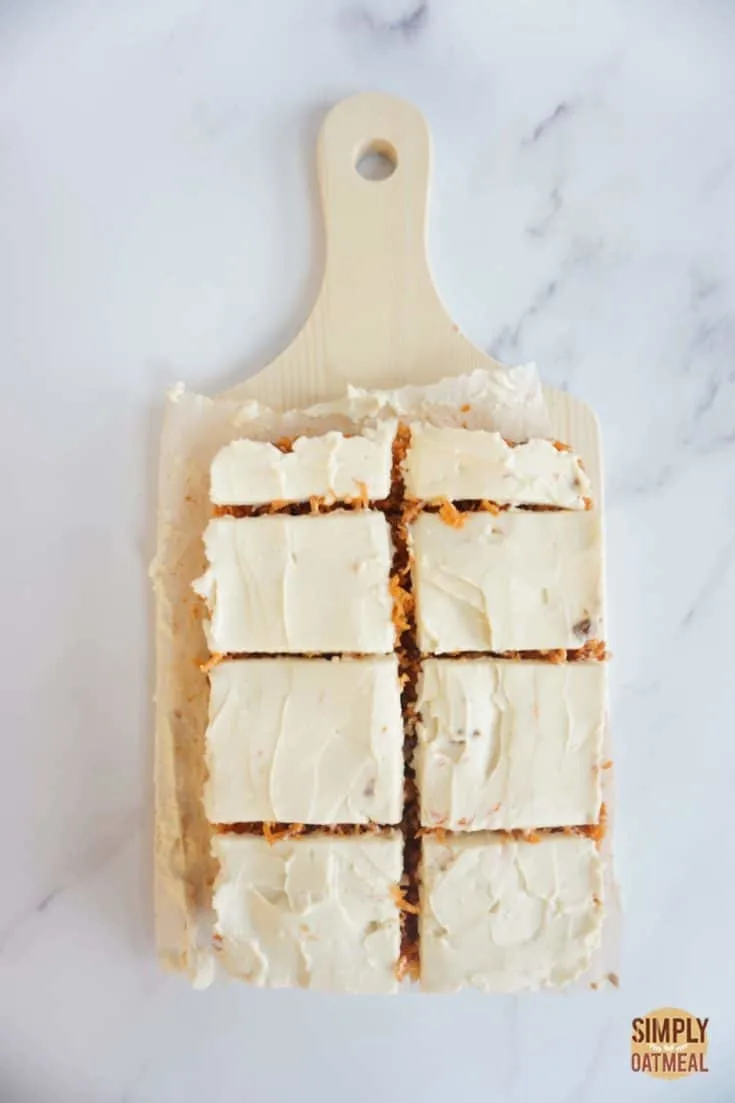 Tray of no bake carrot cake oatmeal bars