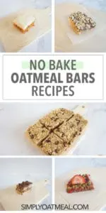 No bake oatmeal bars featuring five different recipes