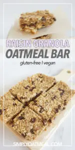 No bake oatmeal raisin bars displayed on a service platter