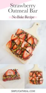 How to make no bake strawberry oatmeal bars.