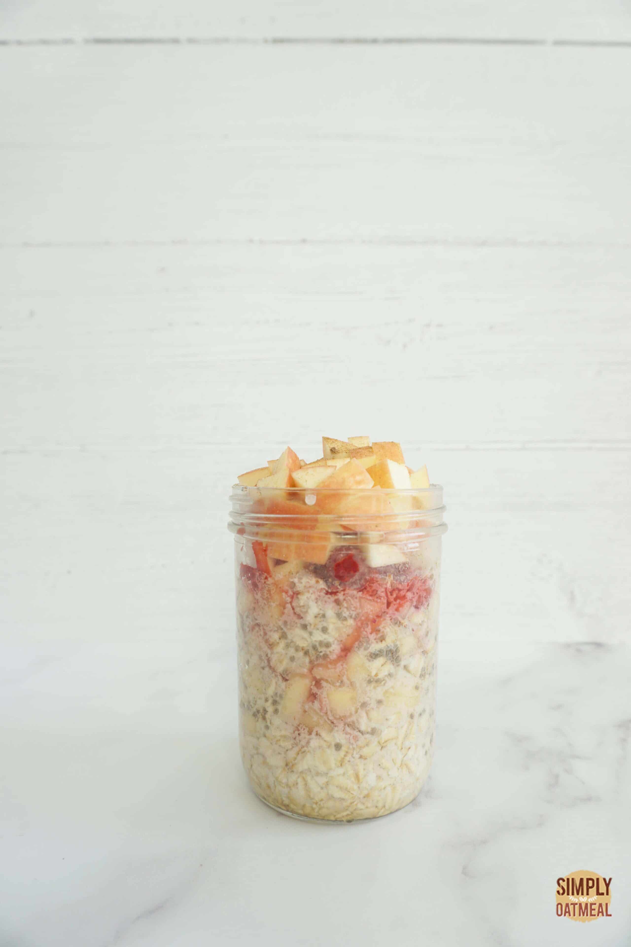 Apple and Raspberry Overnight Oats - Simply Oatmeal