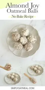 How to make no bake almond joy oatmeal balls