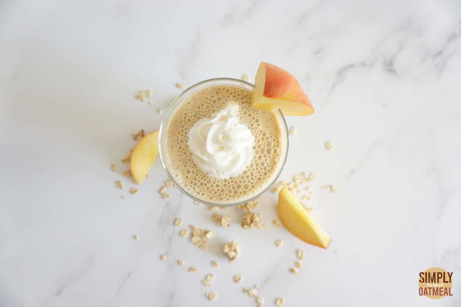 Peach Cobbler Oatmeal Smoothie Simply Oatmeal