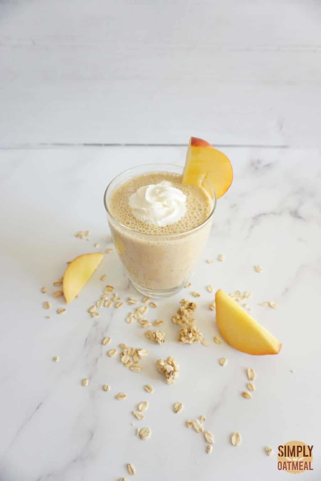 Peach Cobbler Oatmeal Smoothie Simply Oatmeal