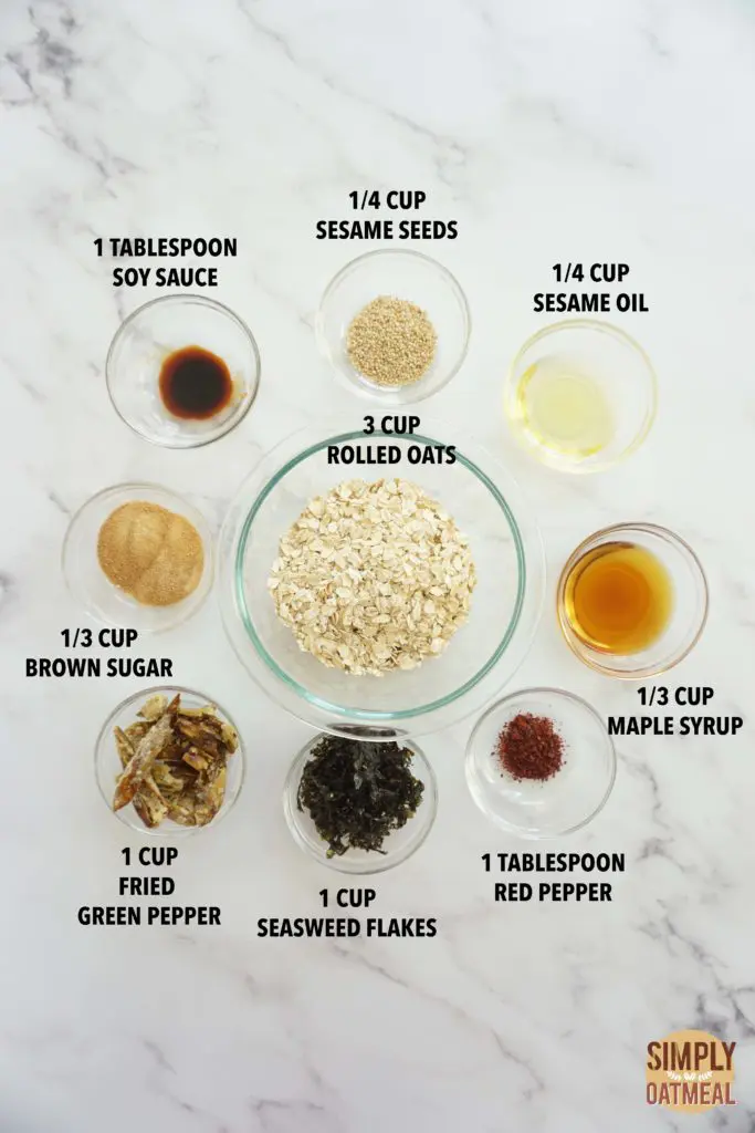 All the ingredients to make Korean bbq granola