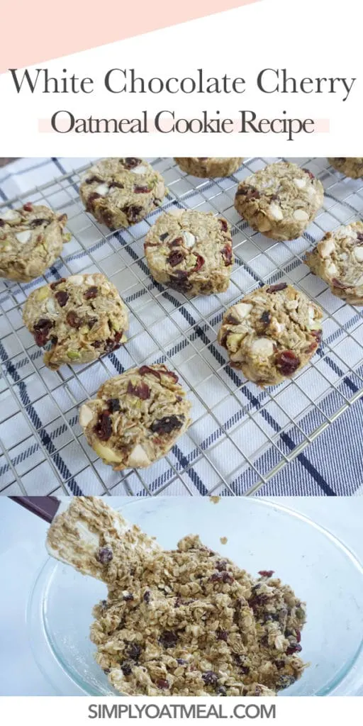 How to make white chocolate cherry oatmeal cookies