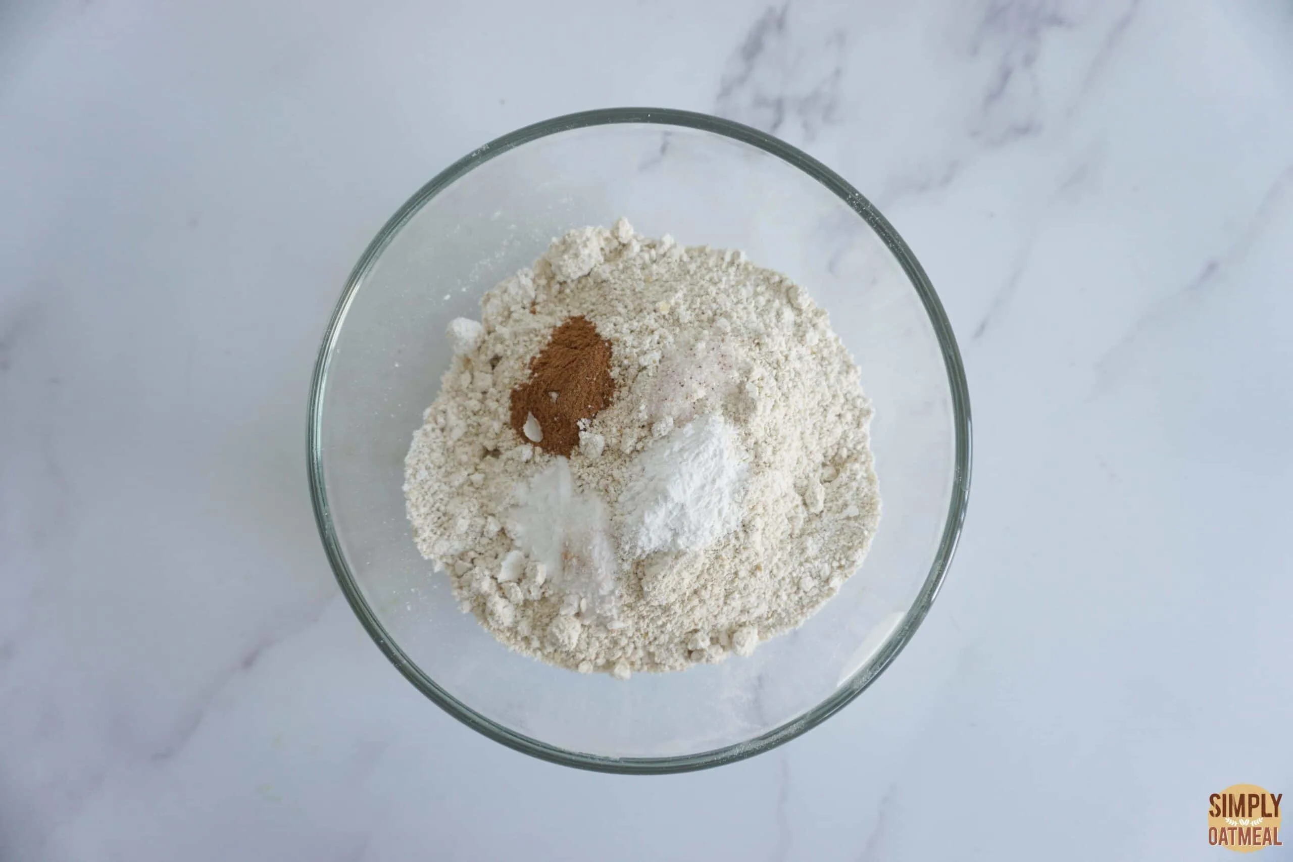 Vegan banana oatmeal muffins flour mixture