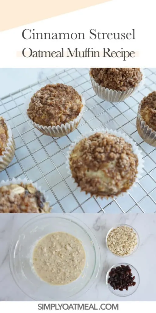 How to make cinnamon streusel oatmeal muffins