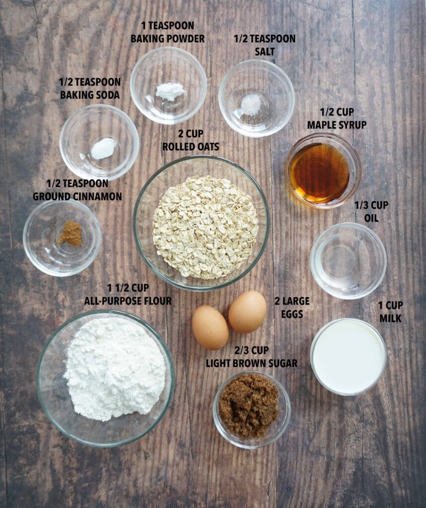 Ingredient to make maple brown sugar oatmeal muffins