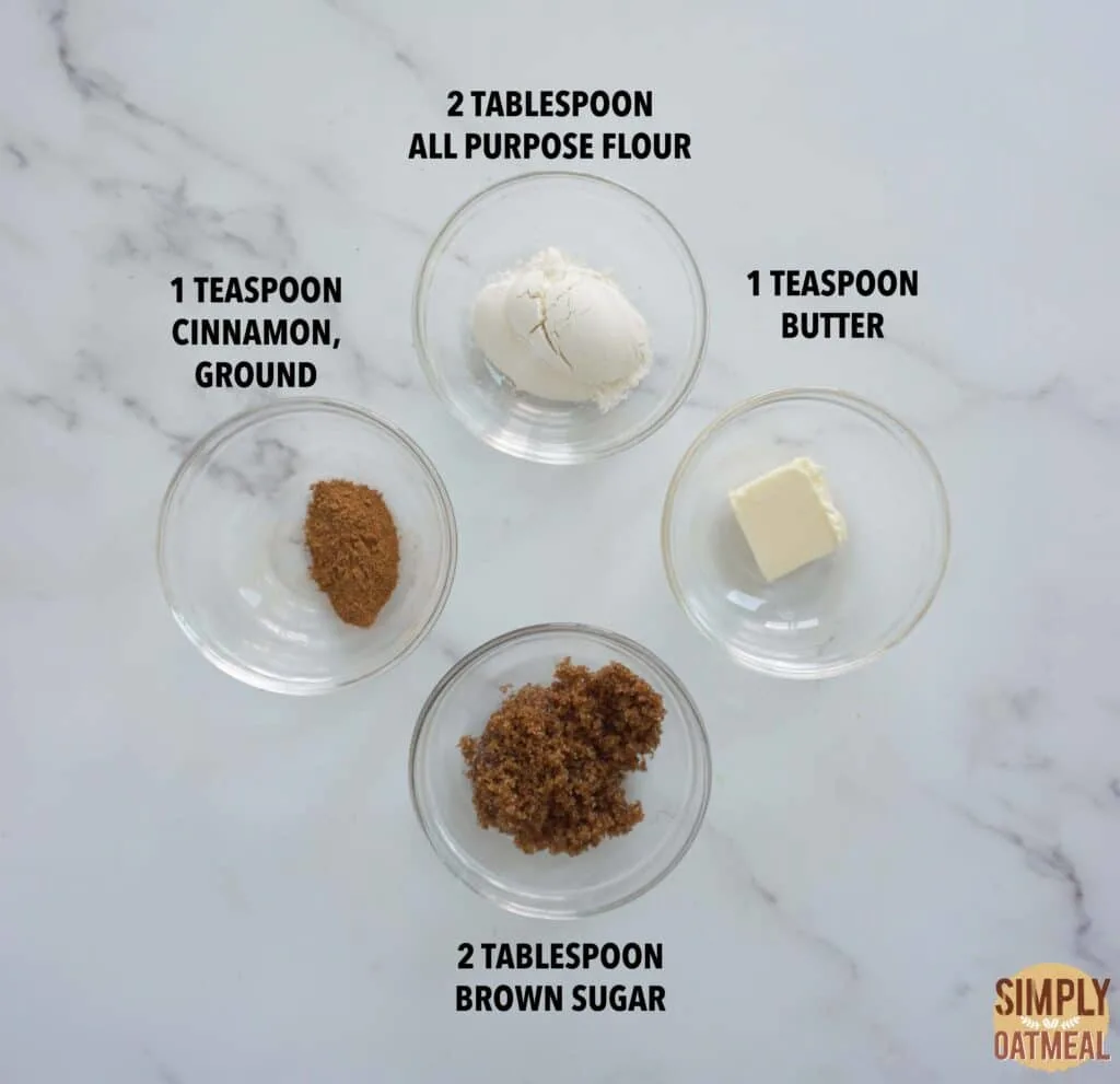 Ingredients to make streusel topping