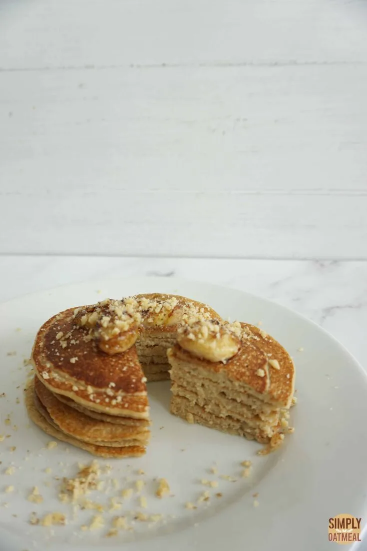 Cooked vegan banana oatmeal pancakes.