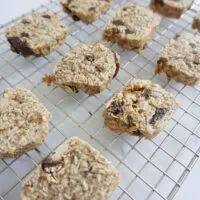 Hot carrot cake oatmeal cookies on wire rack.