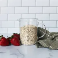Bulk oats in an airtight plastic storage container