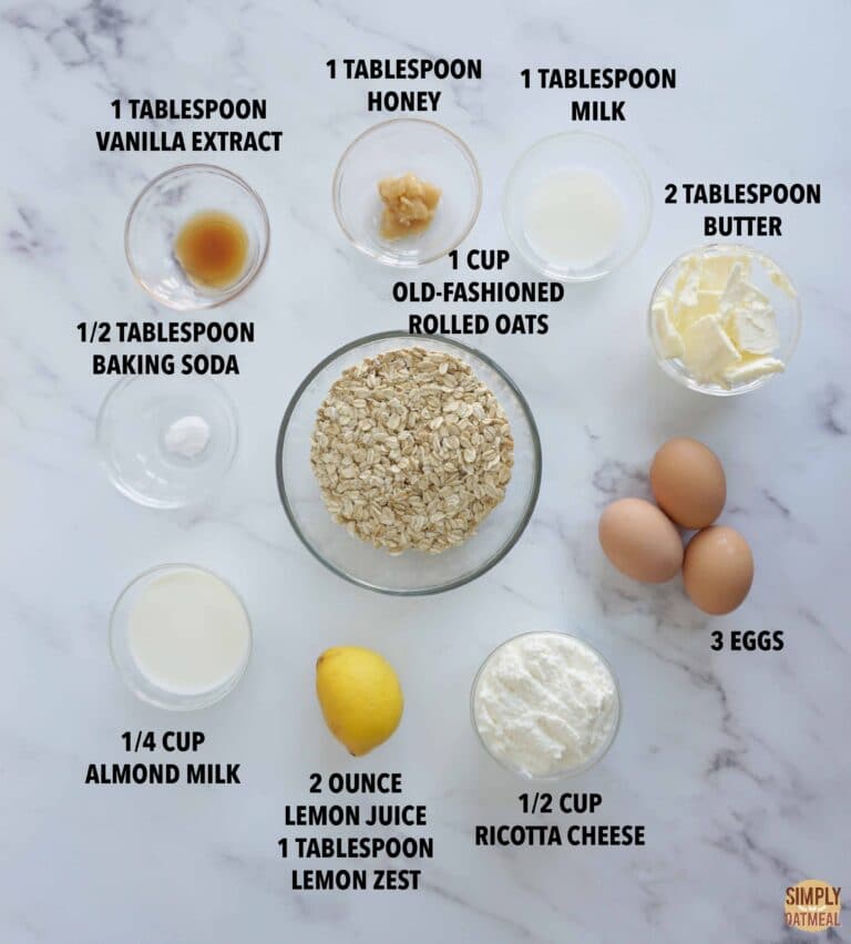 Lemon Ricotta Oatmeal Pancakes with Whipped Honey Butter (GlutenFree