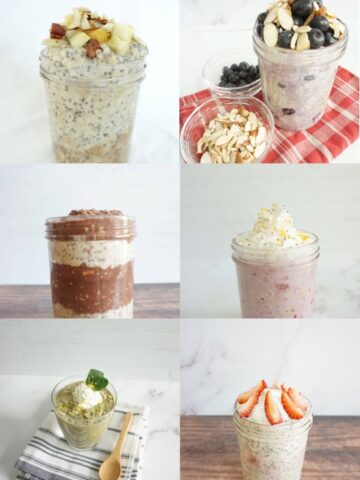 Overnight oats with protein powder.