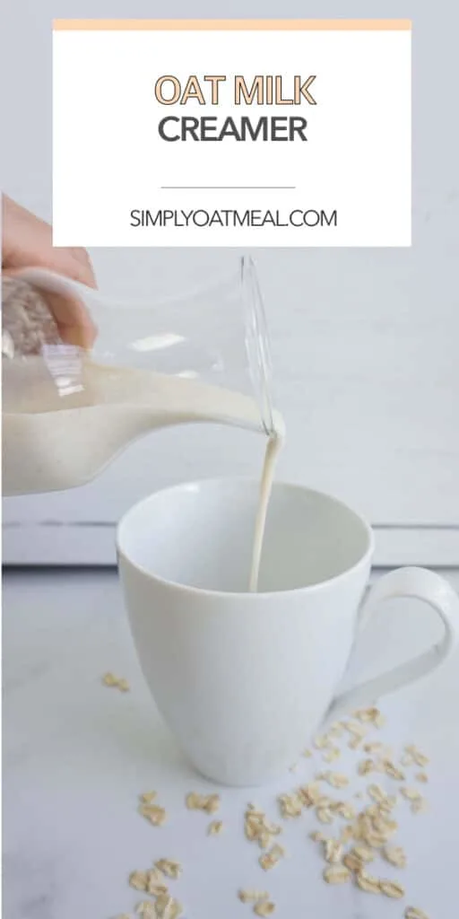 Adding oat milk creamer to a cup of coffee