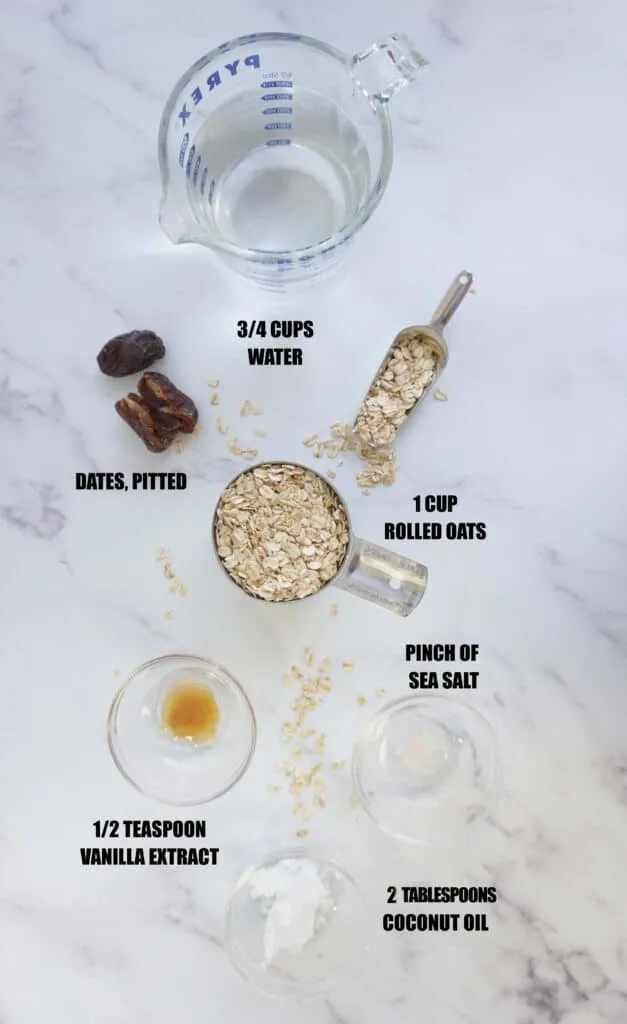 Ingredients to make oat milk like oatly