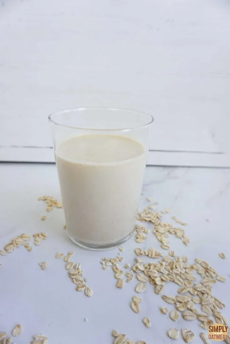 Oat milk like oatly in a glass cup