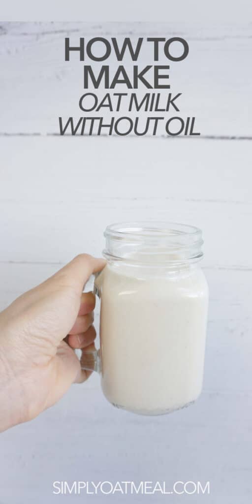 Glass cup of oat milk without oil