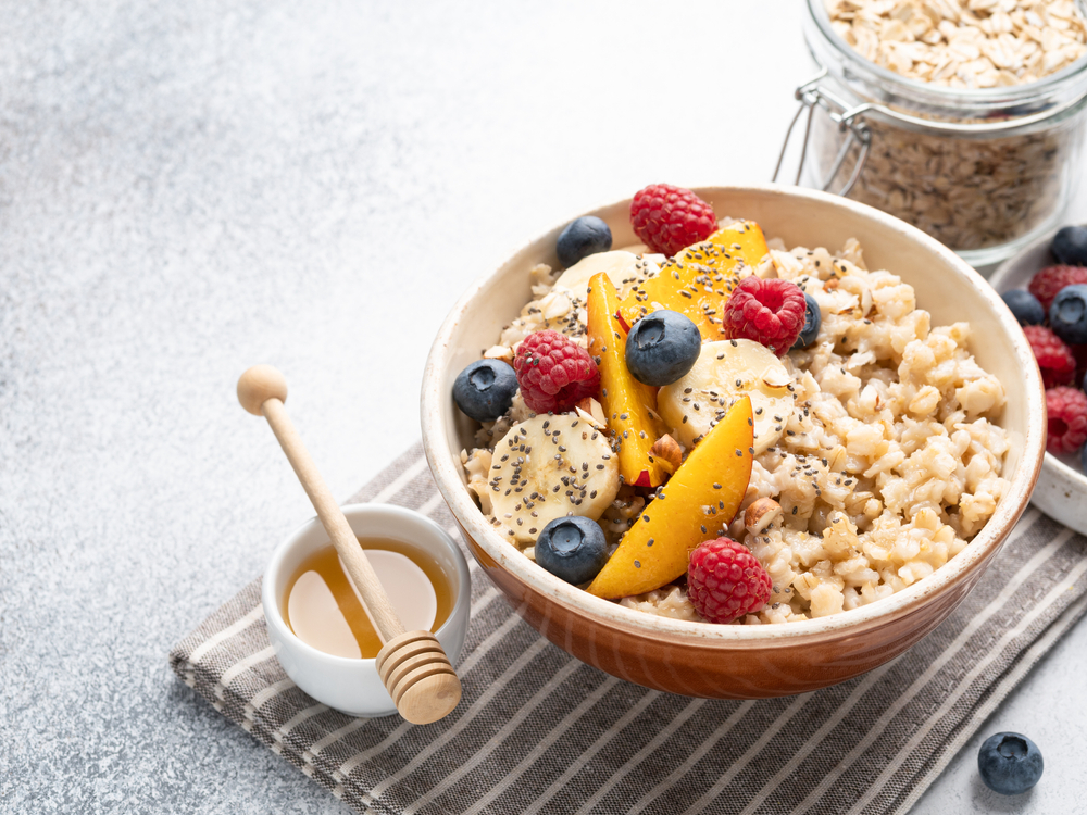 Grains with fruit.