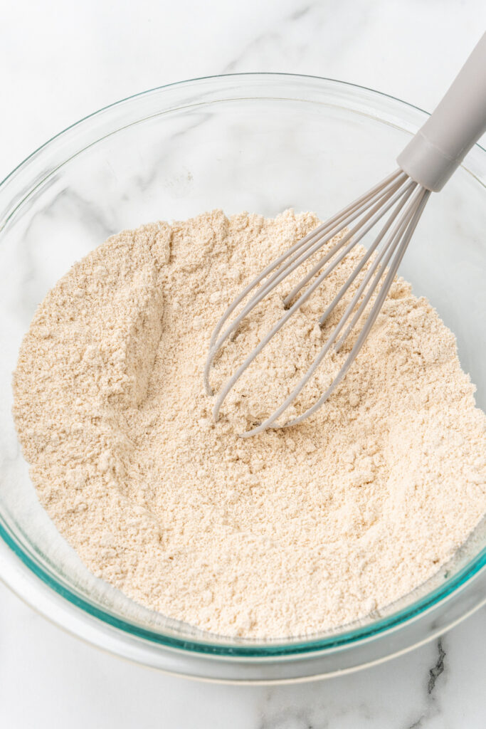 Dry ingredients with whisk.