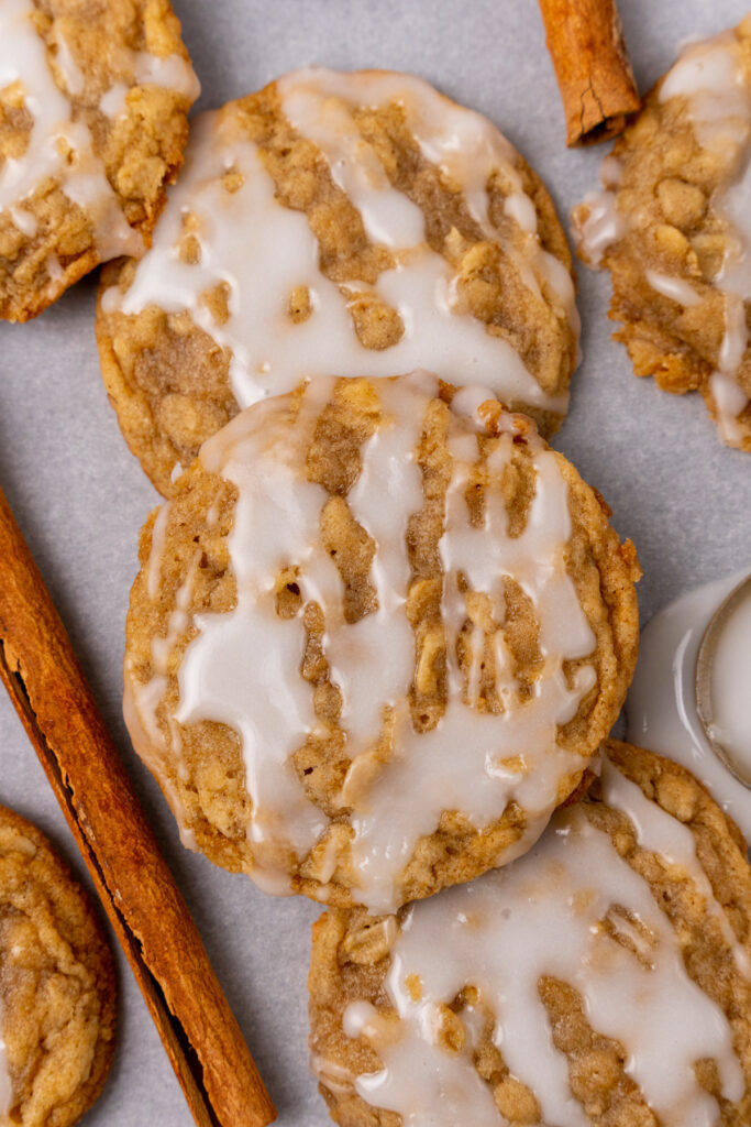 Oatmeal cookies with glaze.