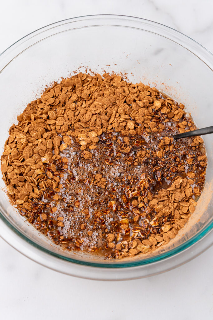 Oats with cocoa mixture.